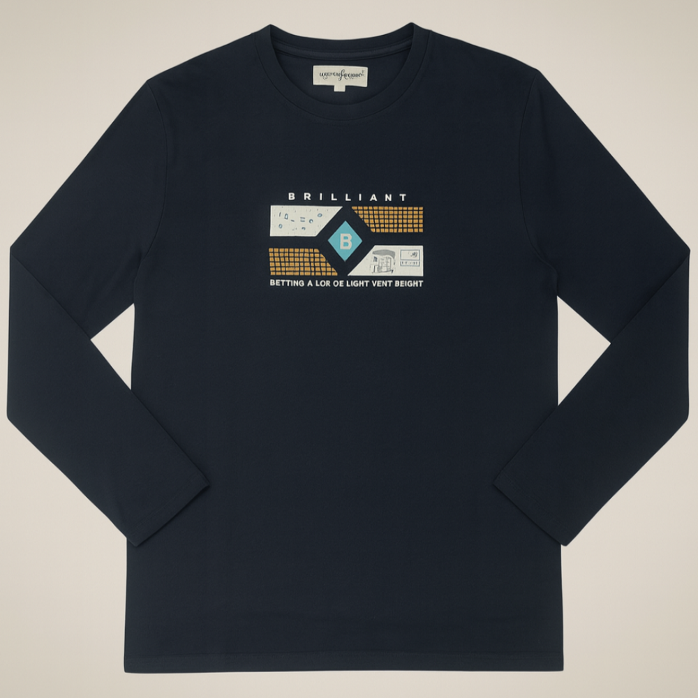 Cotton Fabric Full Sleeve Printed T-Shirt