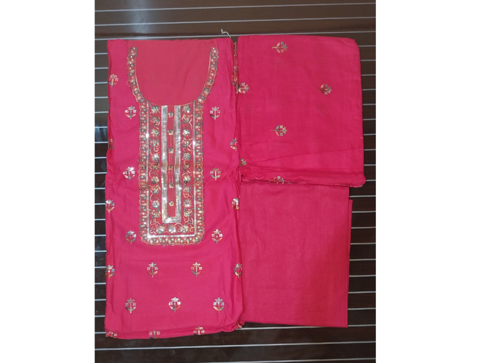 Super Cotton - AC Cotton - Embroidery Fabric Printed Three Piece