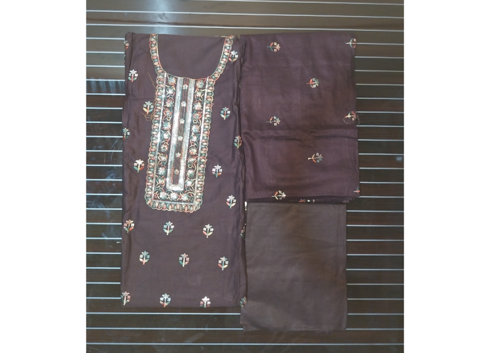 Super Cotton - AC Cotton - Embroidery Fabric Printed Three Piece