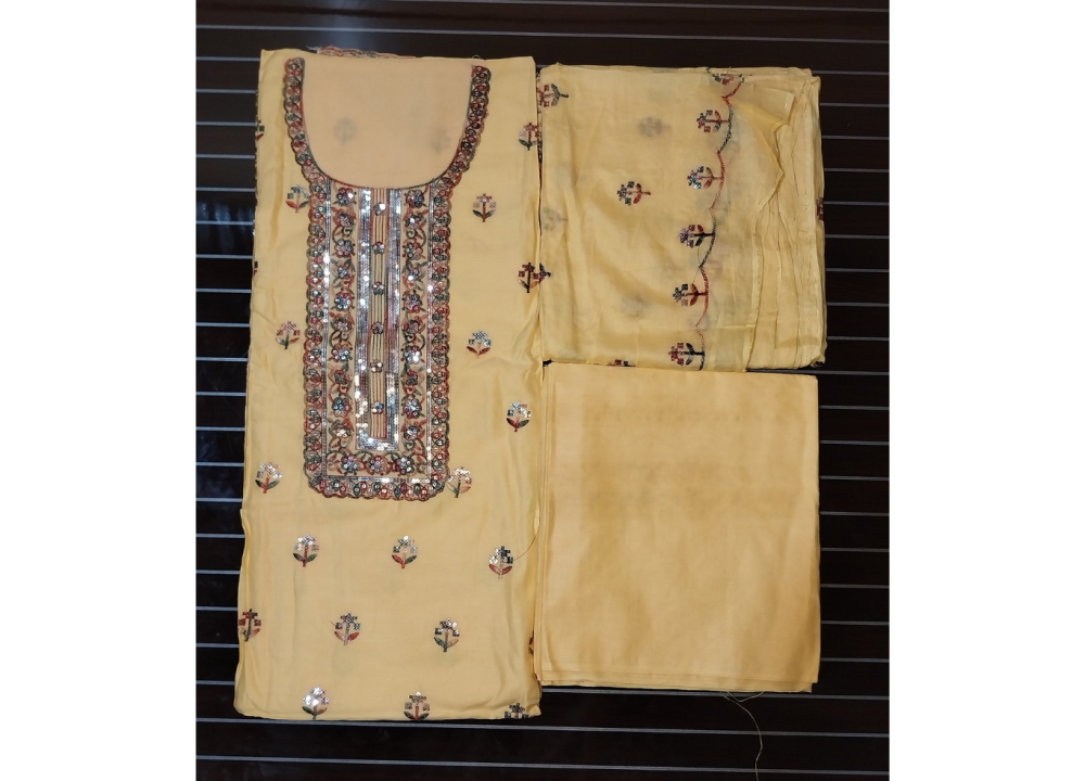 Super Cotton - AC Cotton - Embroidery Fabric Printed Three Piece