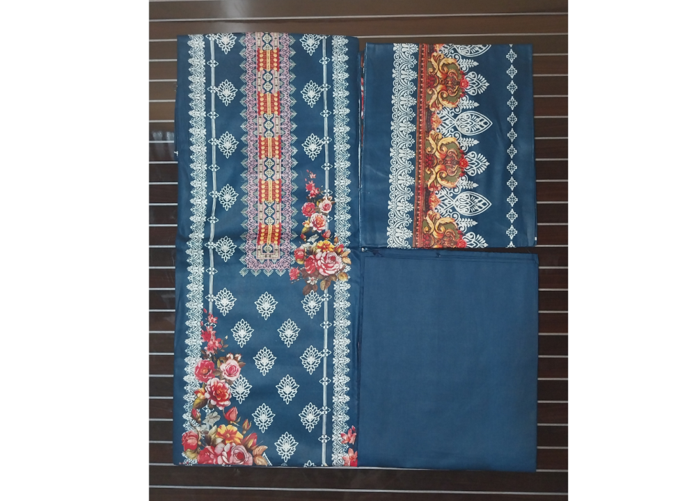Exclusive Cotton Unstitched Skin Print High Quality Three Piece For Women - Dress For Girls- Three Piece Dress