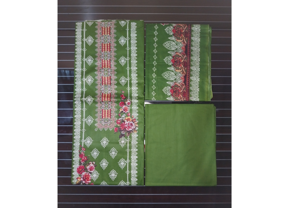 Exclusive Cotton Unstitched Skin Print High Quality Three Piece For Women - Dress For Girls- Three Piece Dress