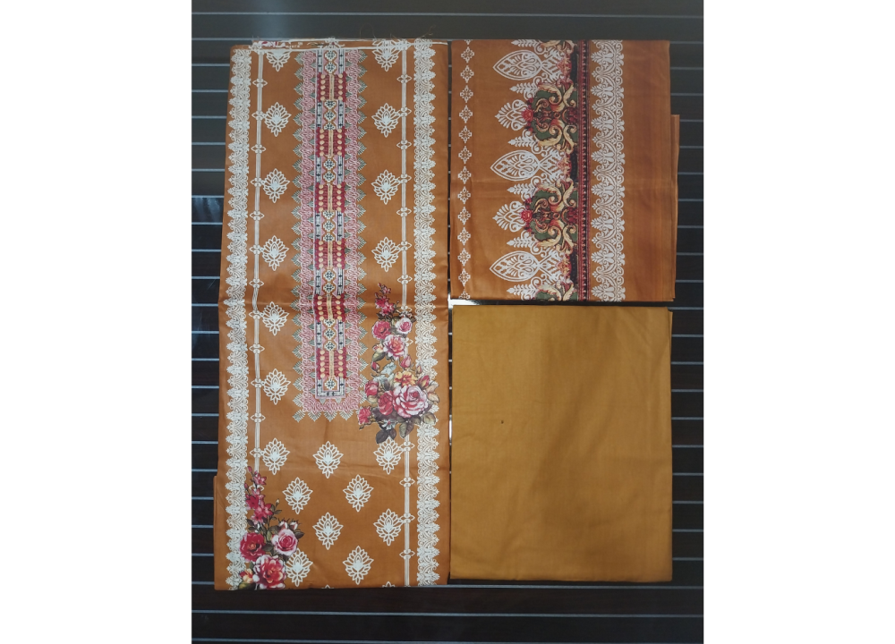 Exclusive Cotton Unstitched Skin Print High Quality Three Piece For Women - Dress For Girls- Three Piece Dress