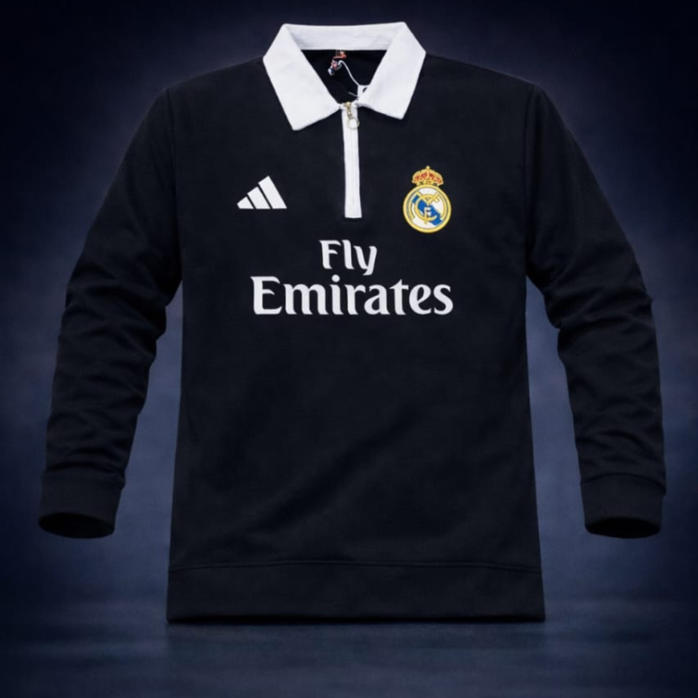 Premium Football Club Half-Zip Winter Sweatshirt ( Barcelona & Real Madrid Edition)